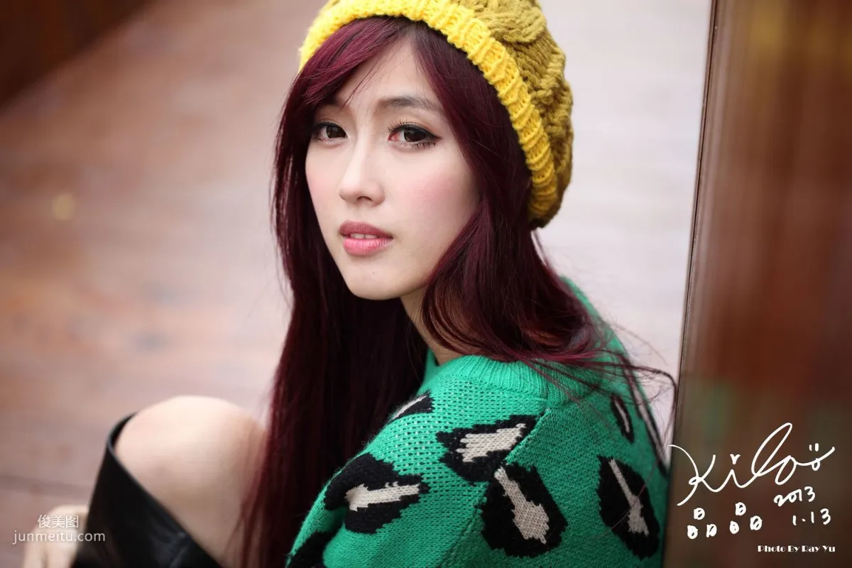 Taiwan Model Liao Tingling/Kila Jingjing, Green Long Coat + Long Boots, Street Snap Photo Set photo 78