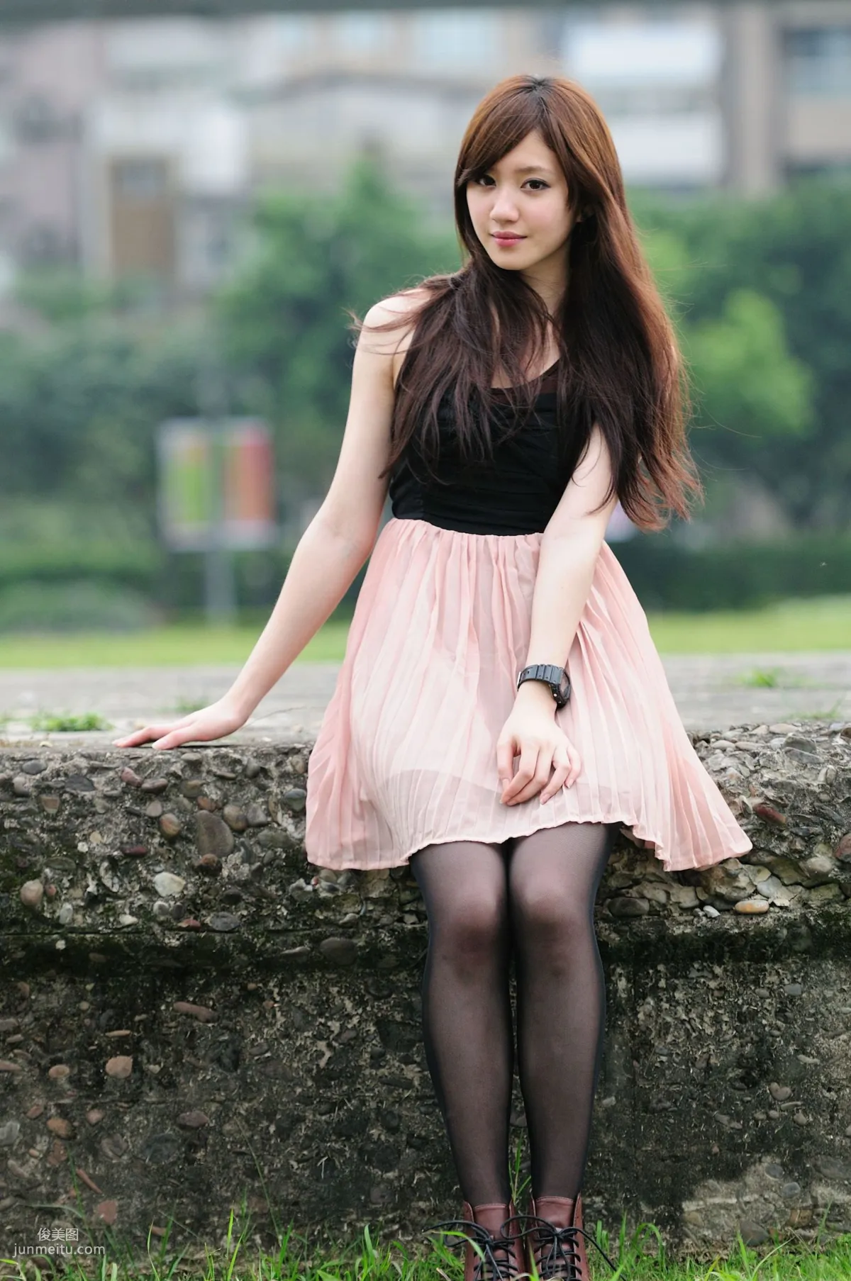 Taiwan Beauty Xiao Ya, Black Stockings Beauty Street Snap Photo Set photo 23