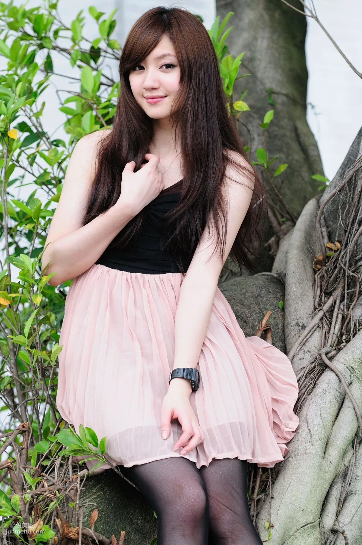 Taiwan Beauty Xiao Ya, Black Stockings Beauty Street Snap Photo Set photo 29