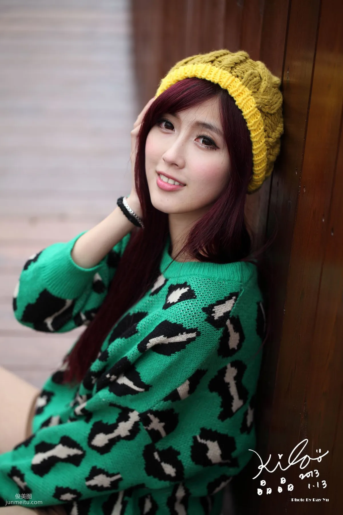 Taiwan Model Liao Tingling/Kila Jingjing, Green Long Coat + Long Boots, Street Snap Photo Set photo 80
