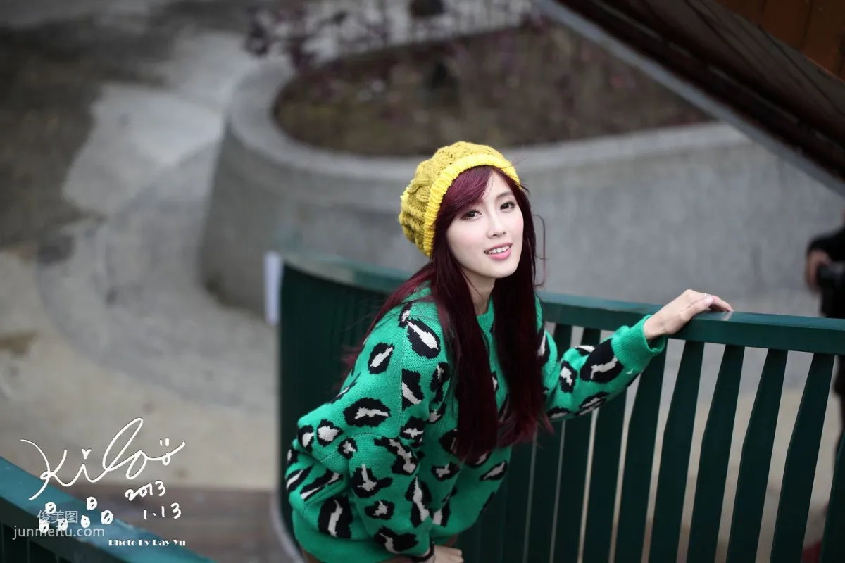 Taiwan Model Liao Tingling/Kila Jingjing, Green Long Coat + Long Boots, Street Snap Photo Set photo 66