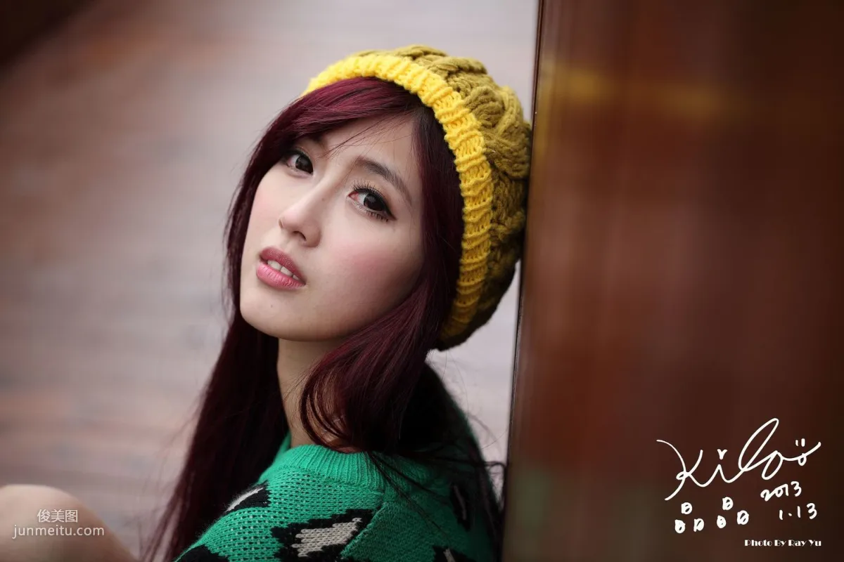 Taiwan Model Liao Tingling/Kila Jingjing, Green Long Coat + Long Boots, Street Snap Photo Set photo 77