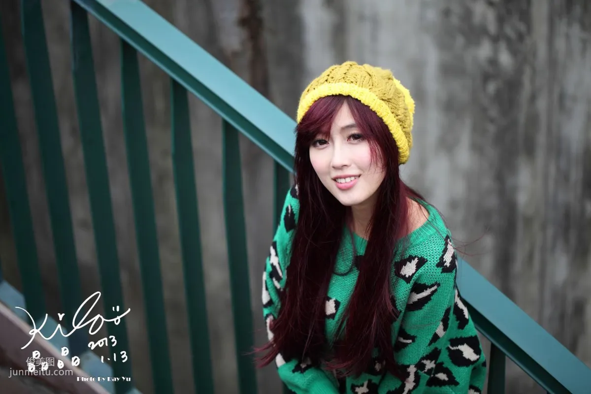 Taiwan Model Liao Tingling/Kila Jingjing, Green Long Coat + Long Boots, Street Snap Photo Set photo 29