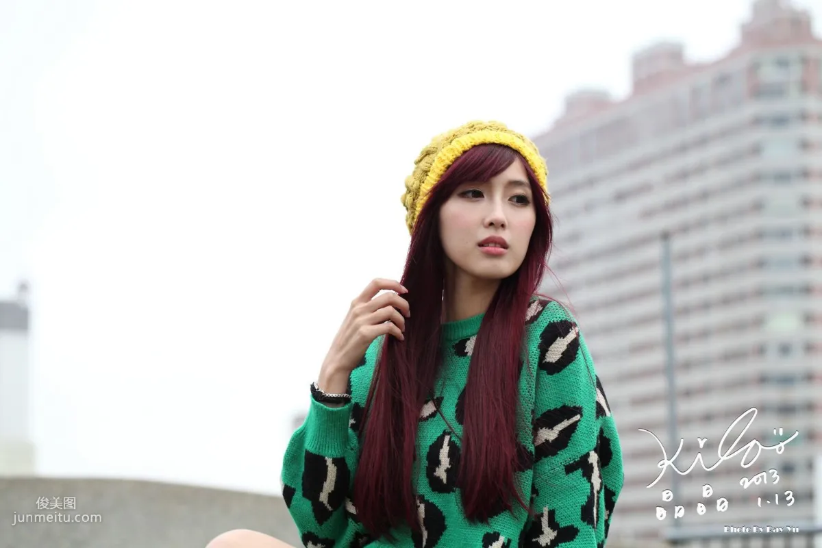 Taiwan Model Liao Tingling/Kila Jingjing, Green Long Coat + Long Boots, Street Snap Photo Set photo 62