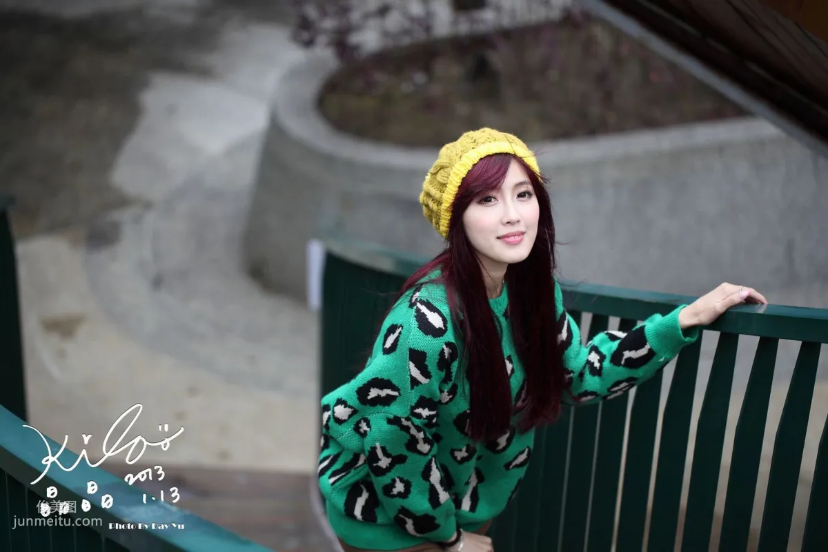 Taiwan Model Liao Tingling/Kila Jingjing, Green Long Coat + Long Boots, Street Snap Photo Set photo 74