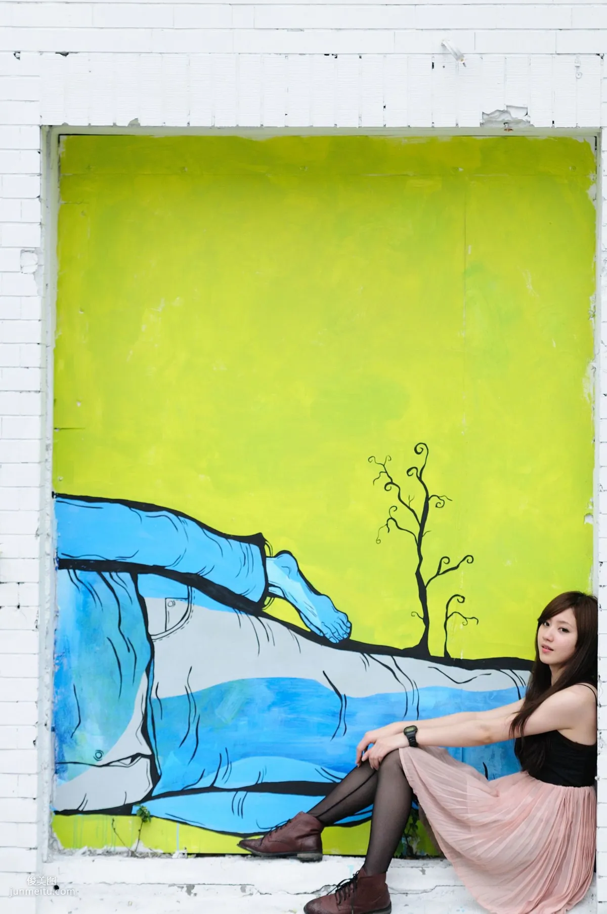 Taiwan Beauty Xiao Ya, Black Stockings Beauty Street Snap Photo Set photo 31