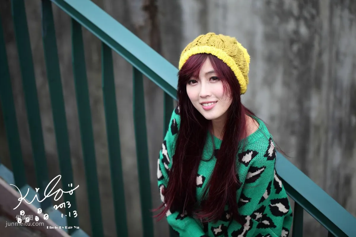 Taiwan Model Liao Tingling/Kila Jingjing, Green Long Coat + Long Boots, Street Snap Photo Set photo 18