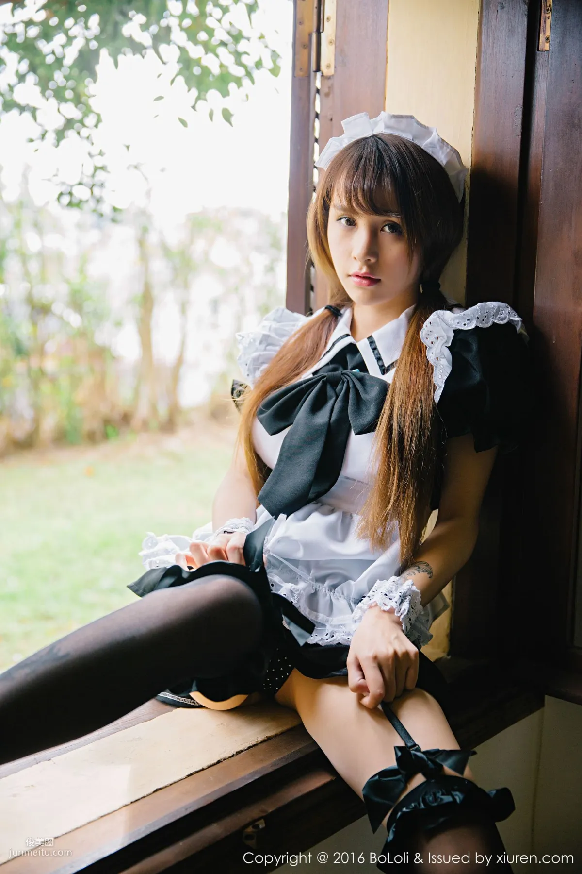 Xia Meijiang Vietnam Dalat Travel Shoot Maid Outfit + School Swimsuit [Boluoshe] Vol.084 Photo Set photo 42
