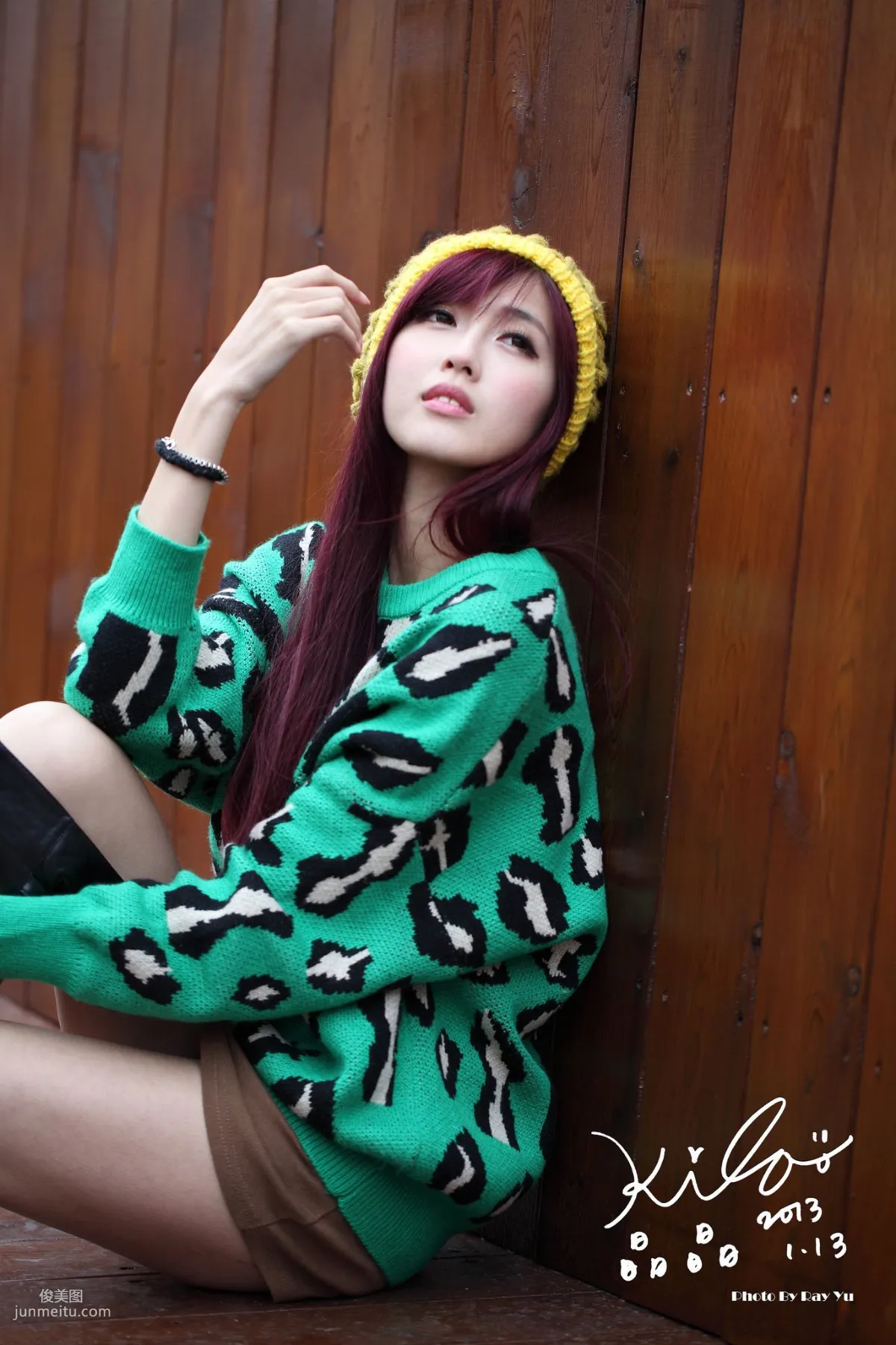 Taiwan Model Liao Tingling/Kila Jingjing, Green Long Coat + Long Boots, Street Snap Photo Set photo 76