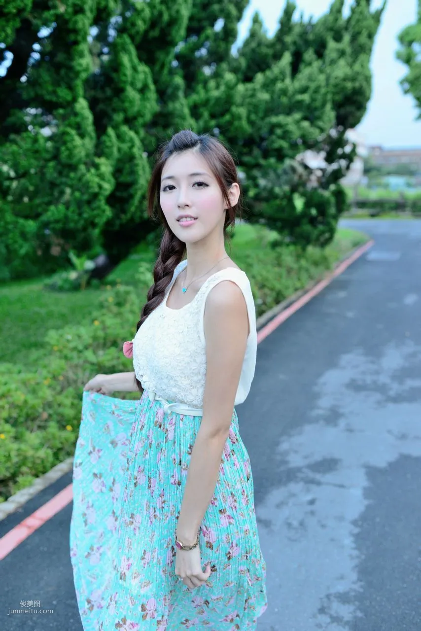 Kila Jingjing / Jin Yunqiao, Fresh and Beautiful Long Dress Outdoor Photo Set photo 50