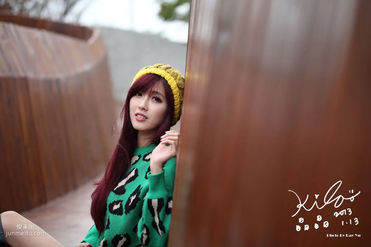 Taiwan Model Liao Tingling/Kila Jingjing, Green Long Coat + Long Boots, Street Snap Photo Set photo 83