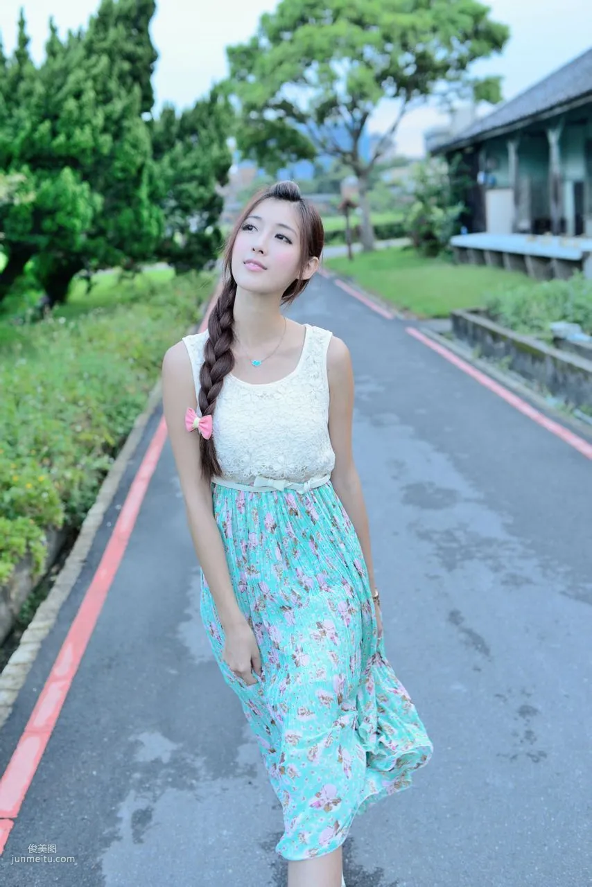 Kila Jingjing / Jin Yunqiao, Fresh and Beautiful Long Dress Outdoor Photo Set photo 48