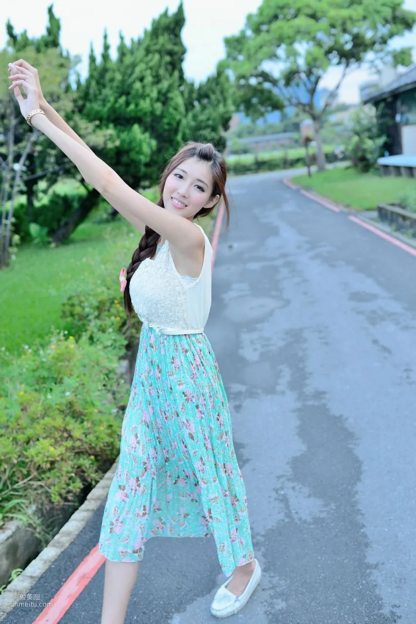Kila Jingjing / Jin Yunqiao, Fresh and Beautiful Long Dress Outdoor Photo Set photo 36