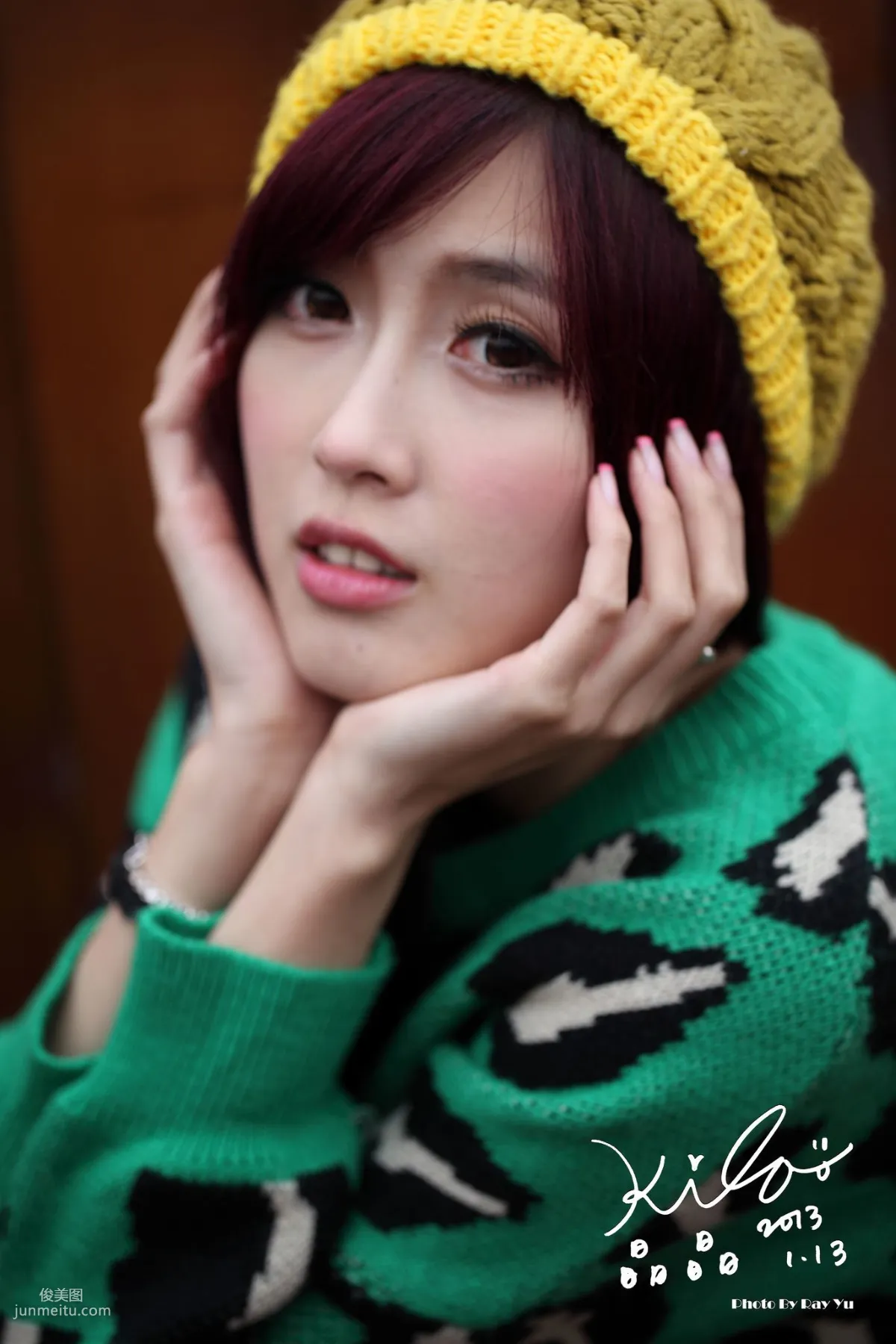 Taiwan Model Liao Tingling/Kila Jingjing, Green Long Coat + Long Boots, Street Snap Photo Set photo 67