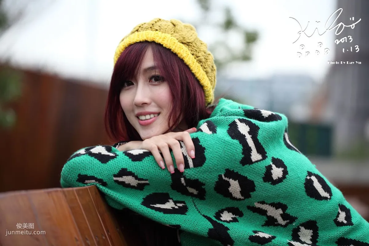 Taiwan Model Liao Tingling/Kila Jingjing, Green Long Coat + Long Boots, Street Snap Photo Set photo 32