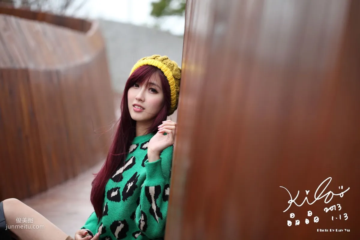Taiwan Model Liao Tingling/Kila Jingjing, Green Long Coat + Long Boots, Street Snap Photo Set photo 82