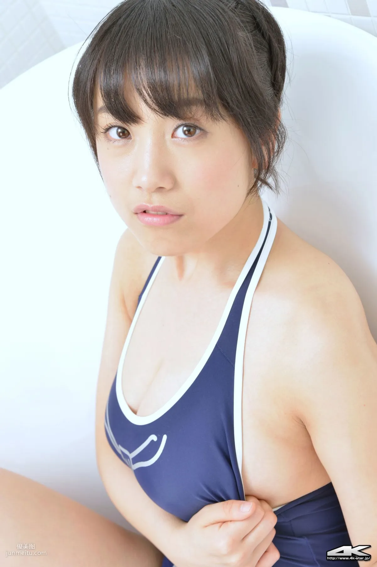 [4K-STAR] NO.00161 Mami Nagase Bathroom School Swimsuit Bathing Photo Set photo 45