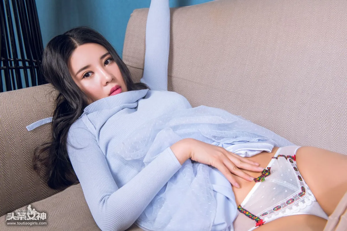 Sukki Keer Best Pose Blue Chiffon Dress [TouTiao Goddess] Photo Set photo 26