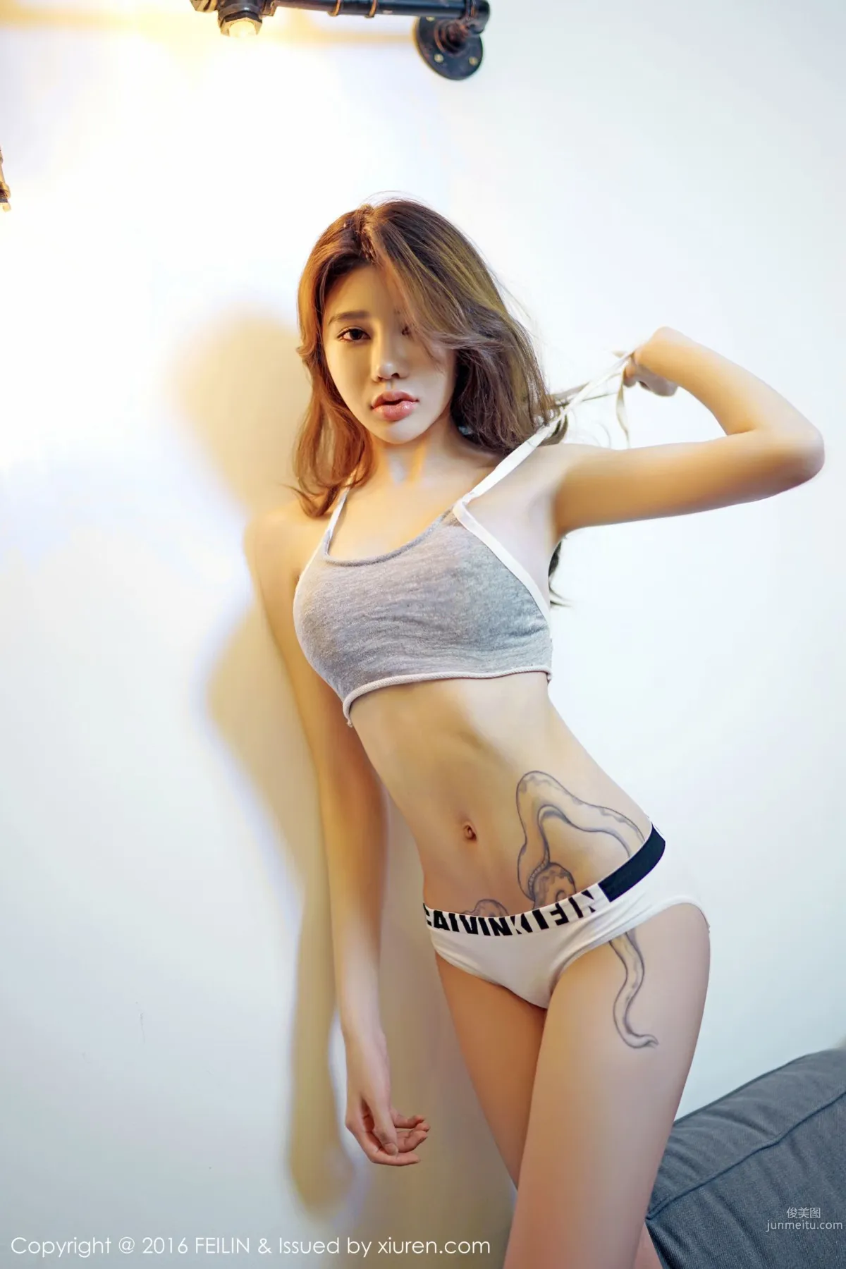 G Gangan, Soul-Hooking Eyes, Sexy Thick Lips + Big Bust and Beautiful Curves [FeiLin] Vol.058 Photo Set photo 13