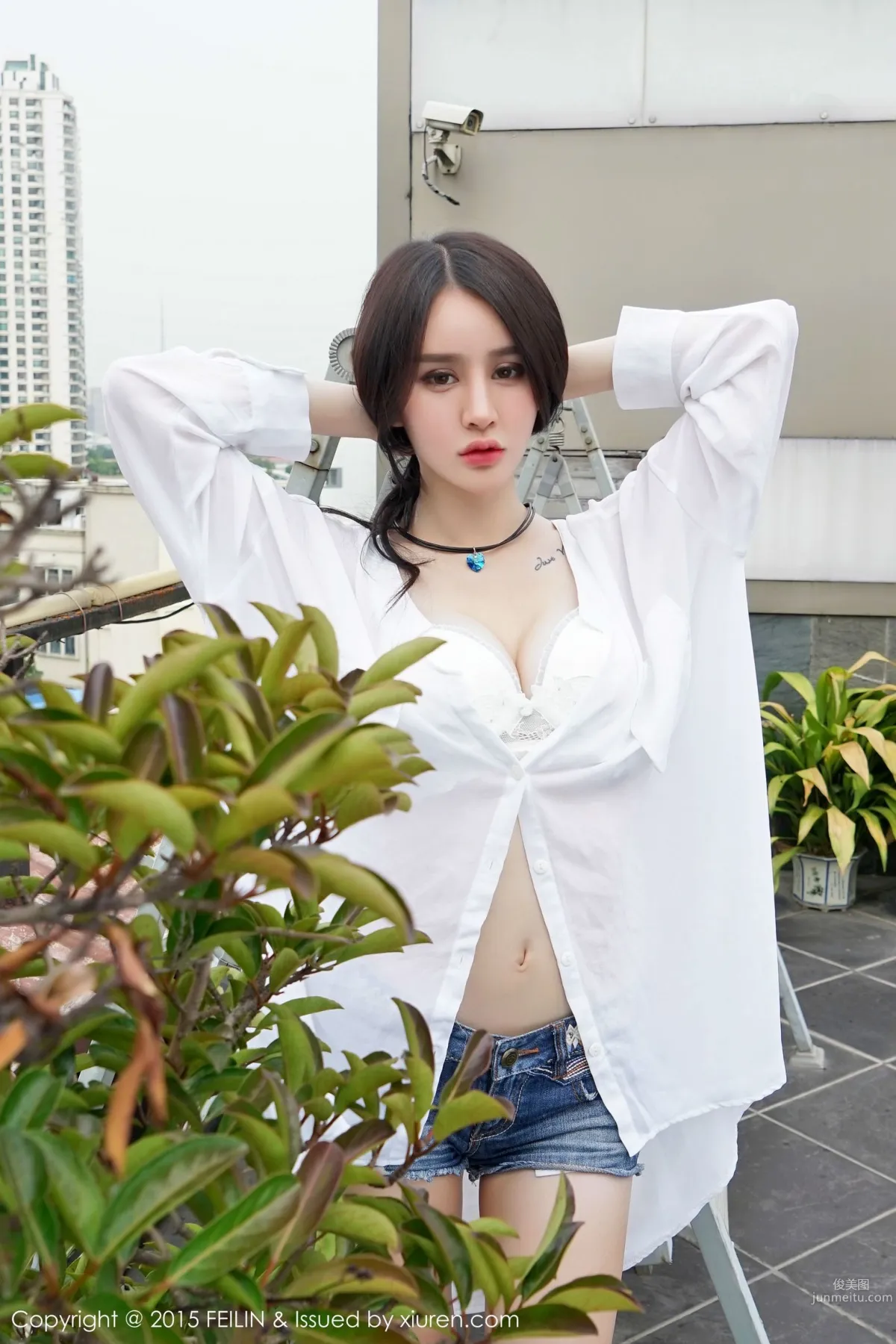 Cheryl Qingshu - Leopard Print Bikini + Denim Hot Pants [FeiLin] Vol.007 Photo Set photo 46