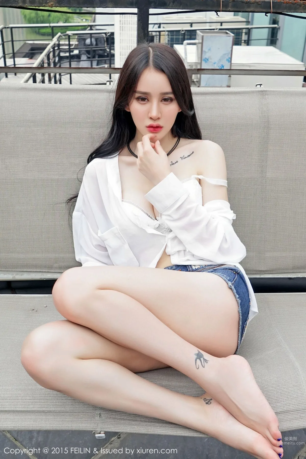 Cheryl Qingshu - Leopard Print Bikini + Denim Hot Pants [FeiLin] Vol.007 Photo Set photo 44