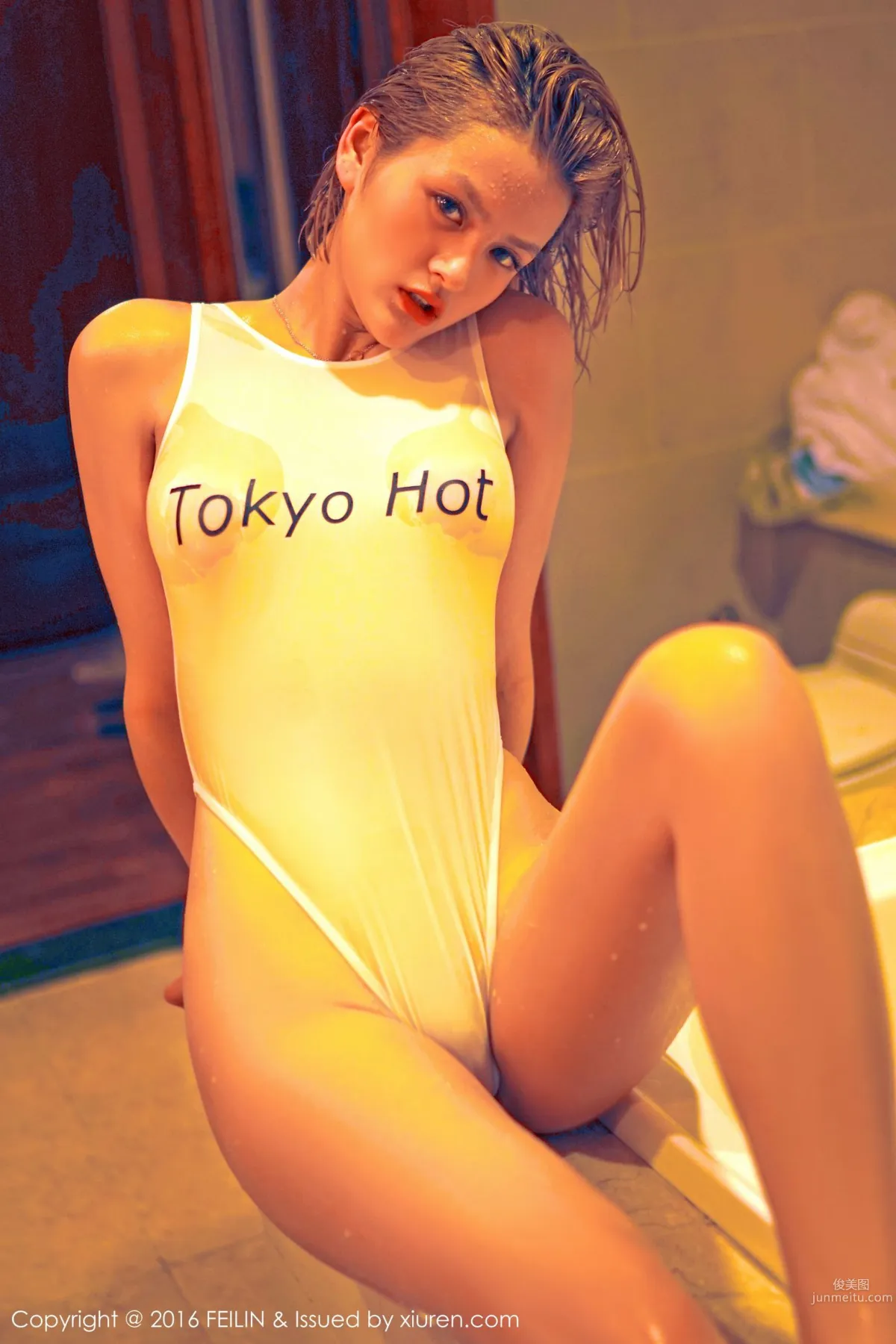 Shi Wen - Swimming Pool Bikini + Bathtub Wet Body [FeiLin] Vol.029 Photo Set photo 45