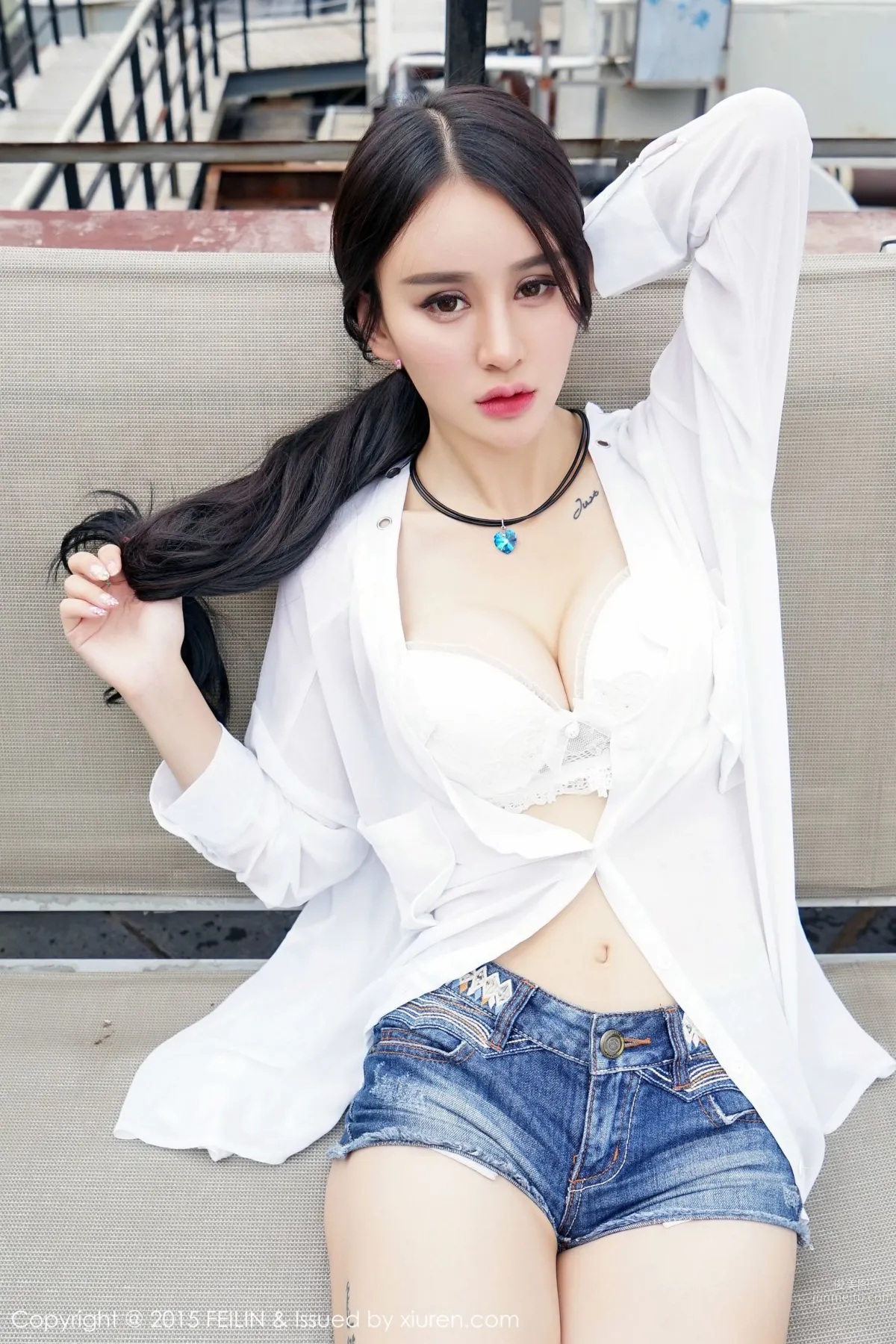 Cheryl Qingshu - Leopard Print Bikini + Denim Hot Pants [FeiLin] Vol.007 Photo Set photo 32