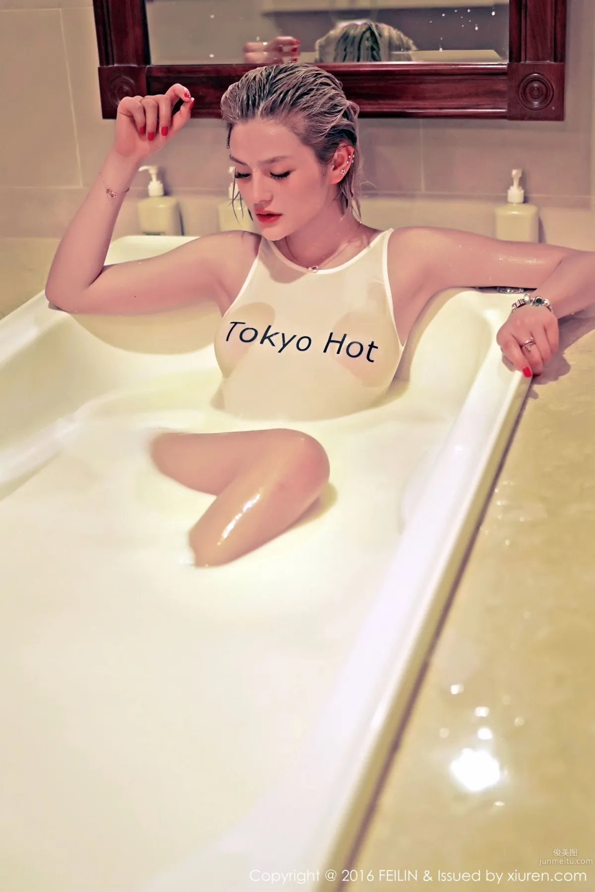 Shi Wen Swan, Tokyo Hot Wet Body + Lace Lingerie [FeiLin] Vol.037 Photo Set photo 5