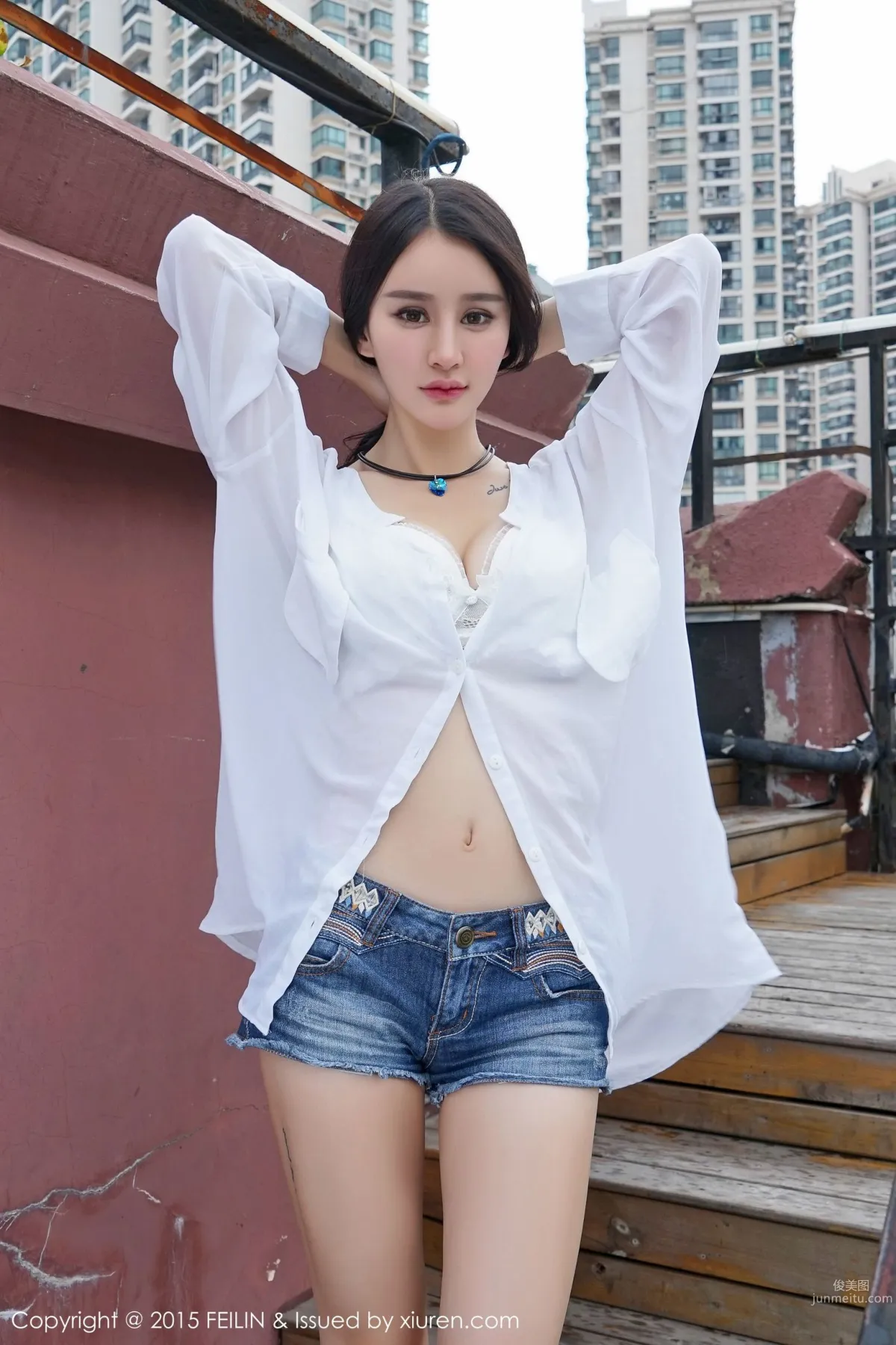 Cheryl Qingshu - Leopard Print Bikini + Denim Hot Pants [FeiLin] Vol.007 Photo Set photo 26