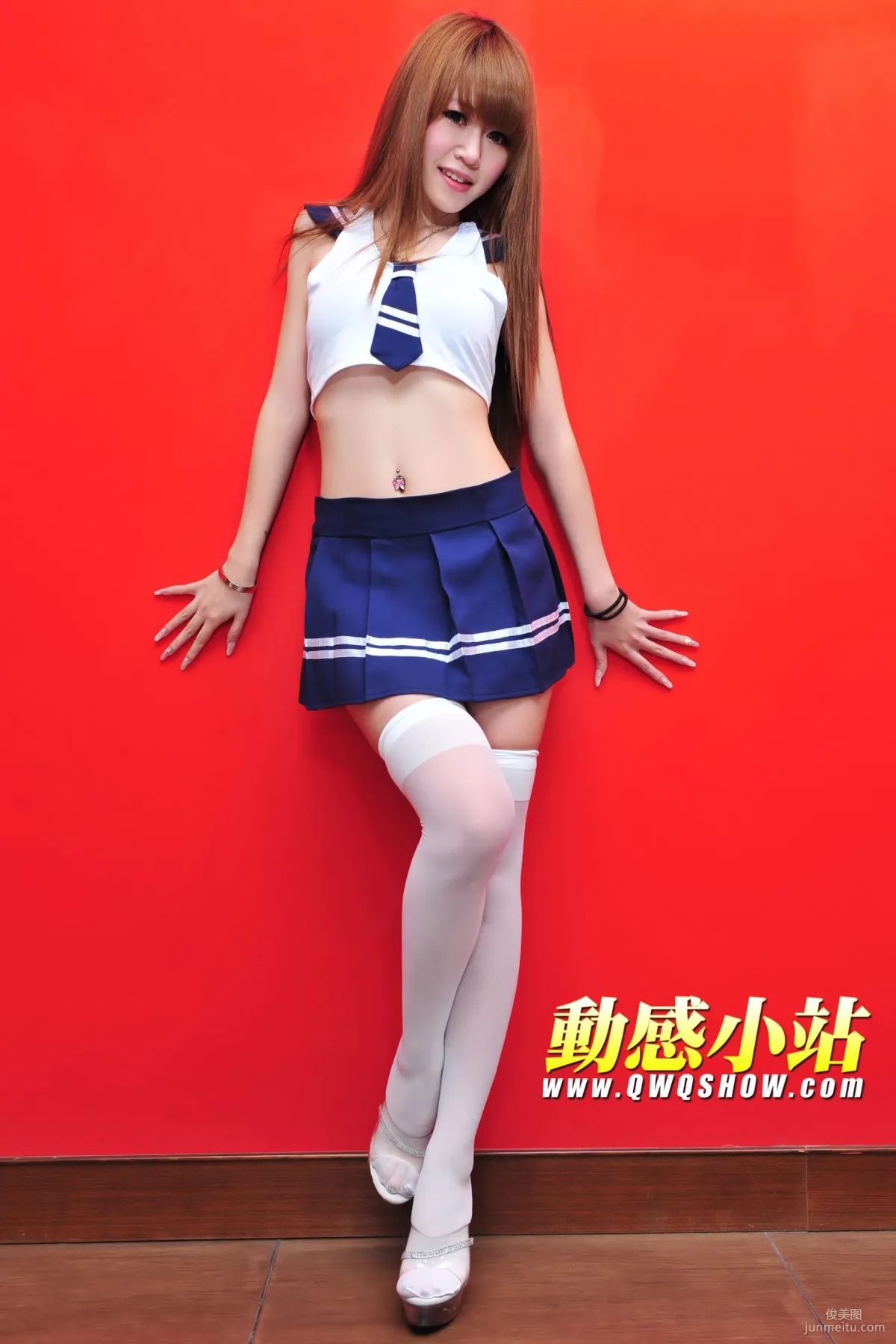 Dynamic Star Ding Ding, White Stockings School Uniform Girl [ShowGirl Star] NO.141 Photo Set photo 64
