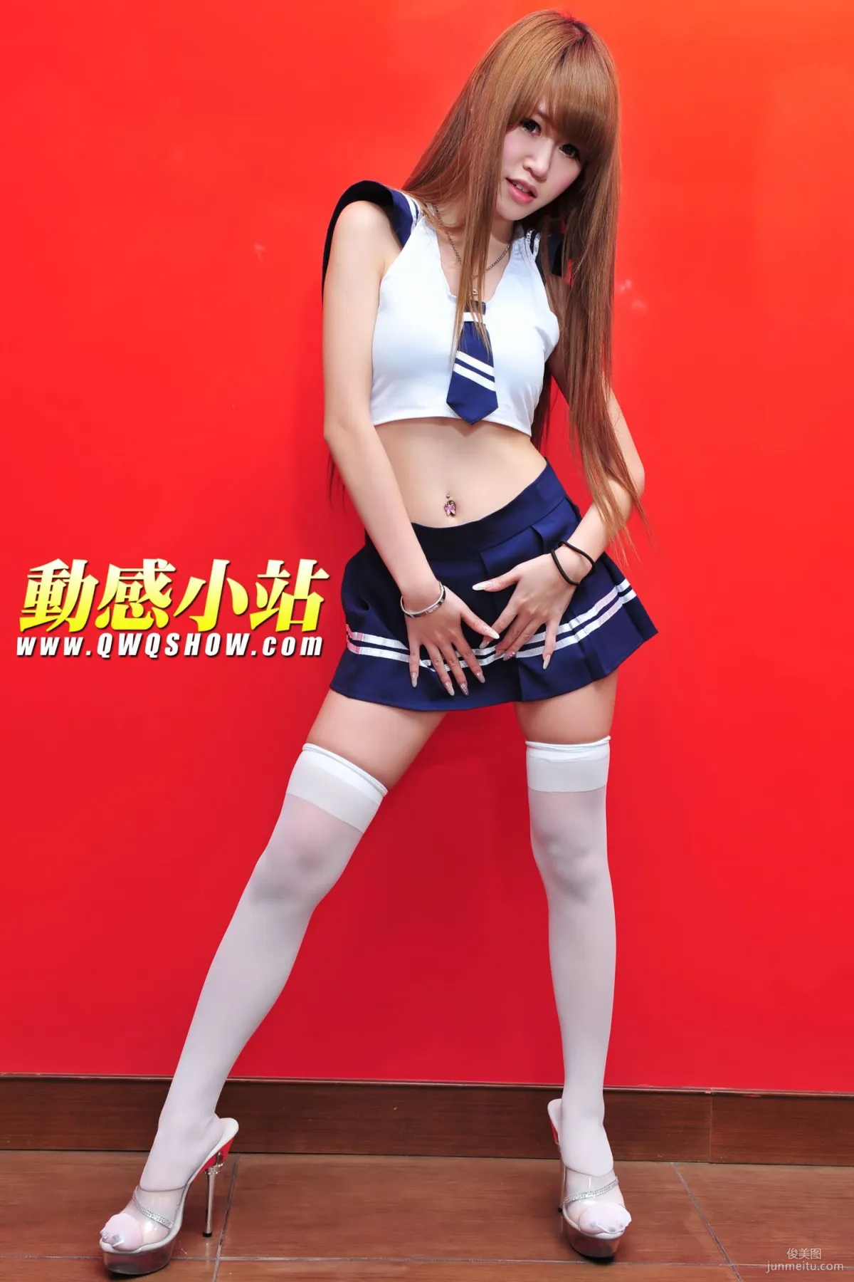 Dynamic Star Ding Ding, White Stockings School Uniform Girl [ShowGirl Star] NO.141 Photo Set photo 19