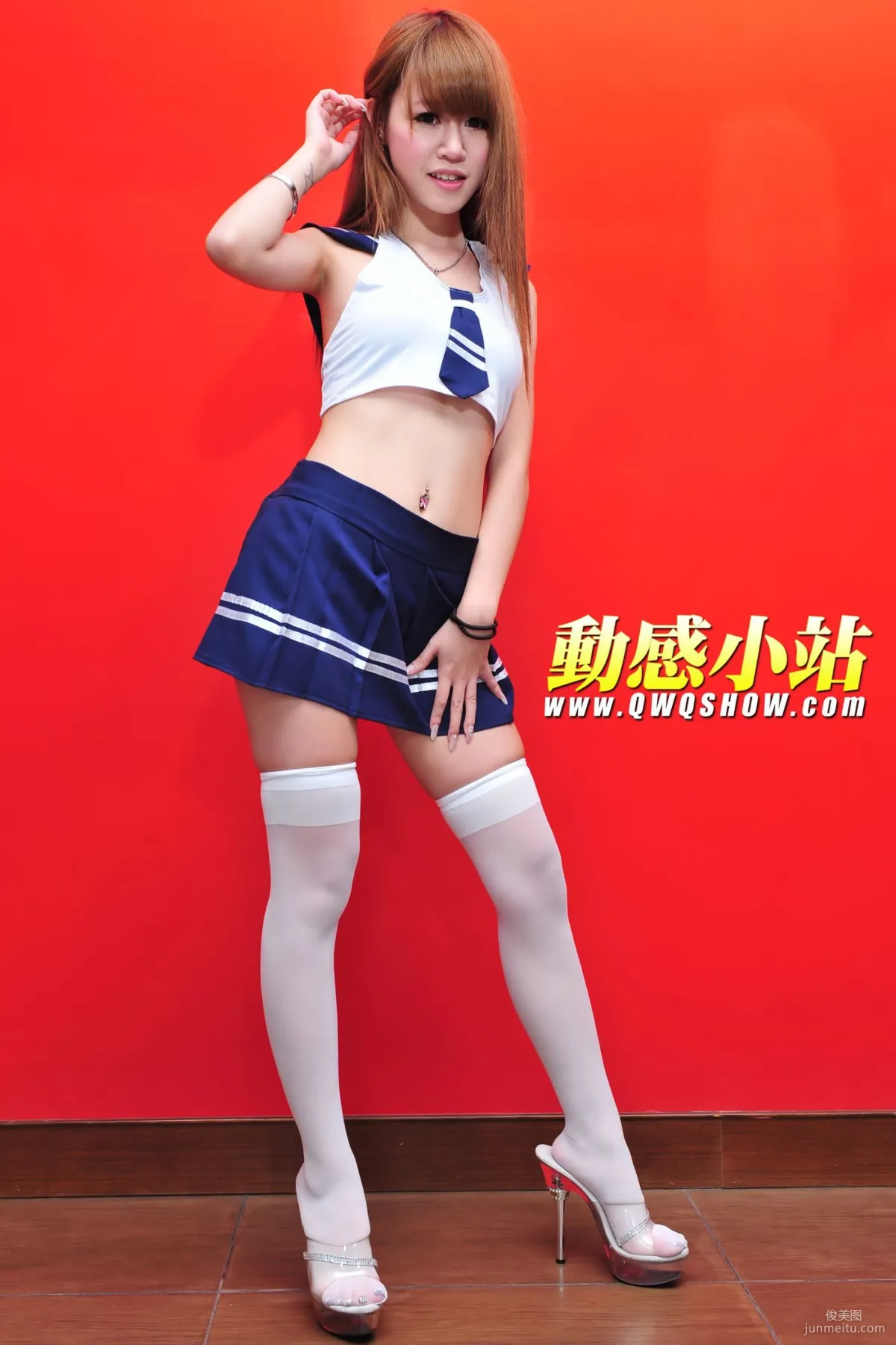 Dynamic Star Ding Ding, White Stockings School Uniform Girl [ShowGirl Star] NO.141 Photo Set photo 12