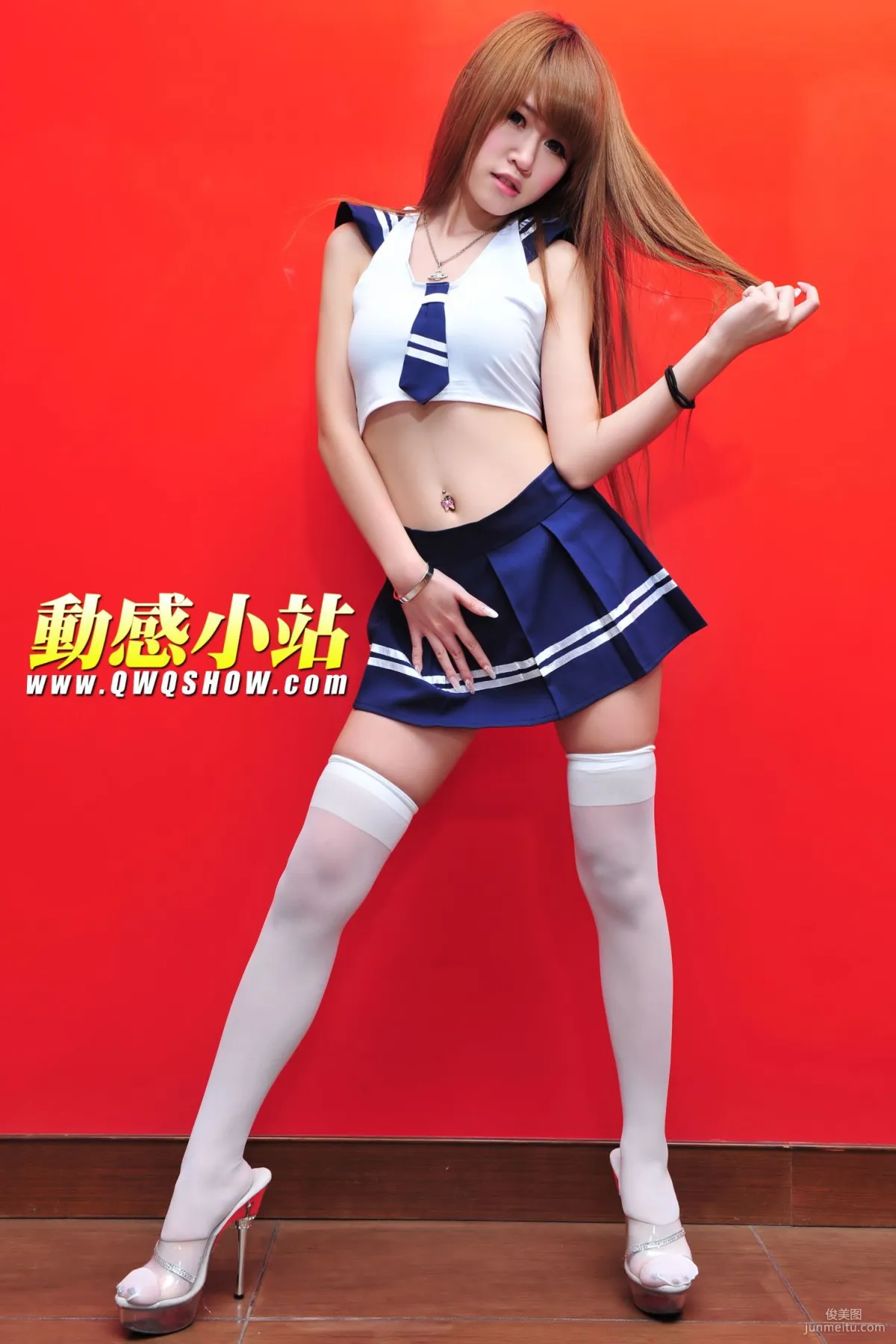 Dynamic Star Ding Ding, White Stockings School Uniform Girl [ShowGirl Star] NO.141 Photo Set photo 20