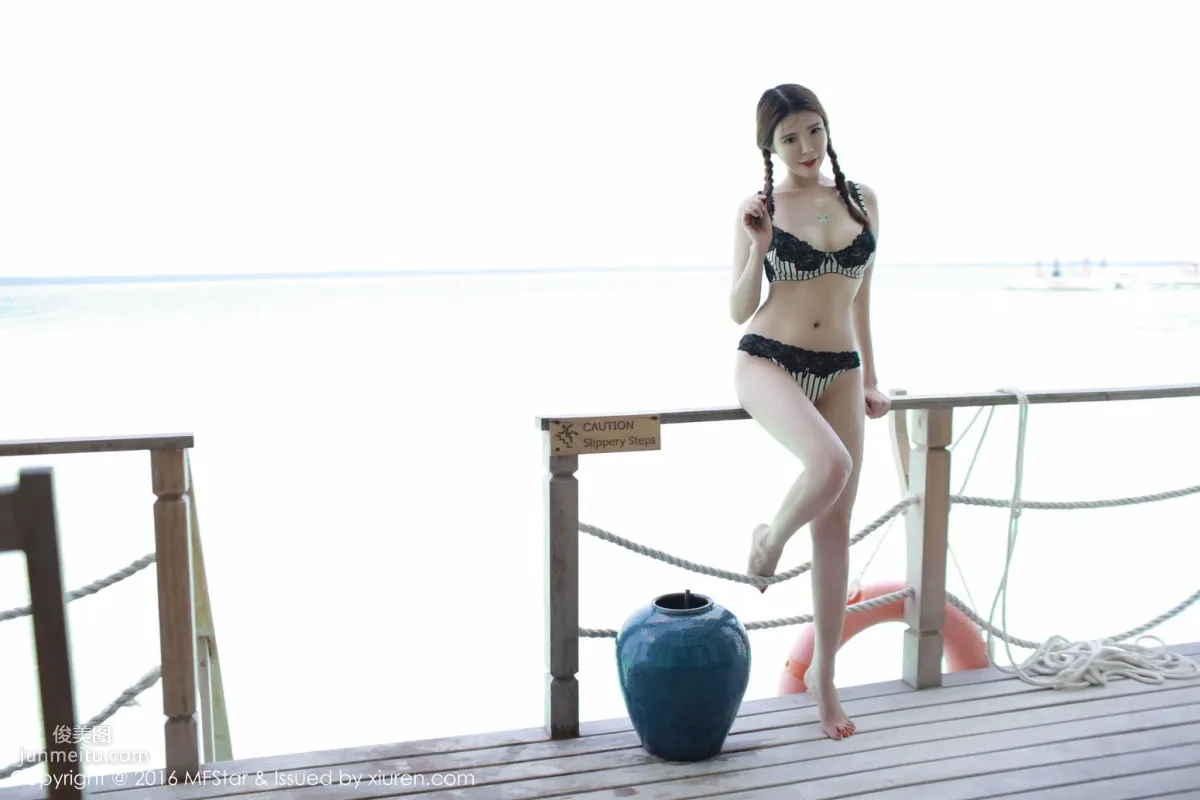 Xia Xiaoqiu, Maldives Travel Shoot, Uniform + Square Bikini + Sexy Lingerie [MFStar] Vol.050 Photo Set photo 48