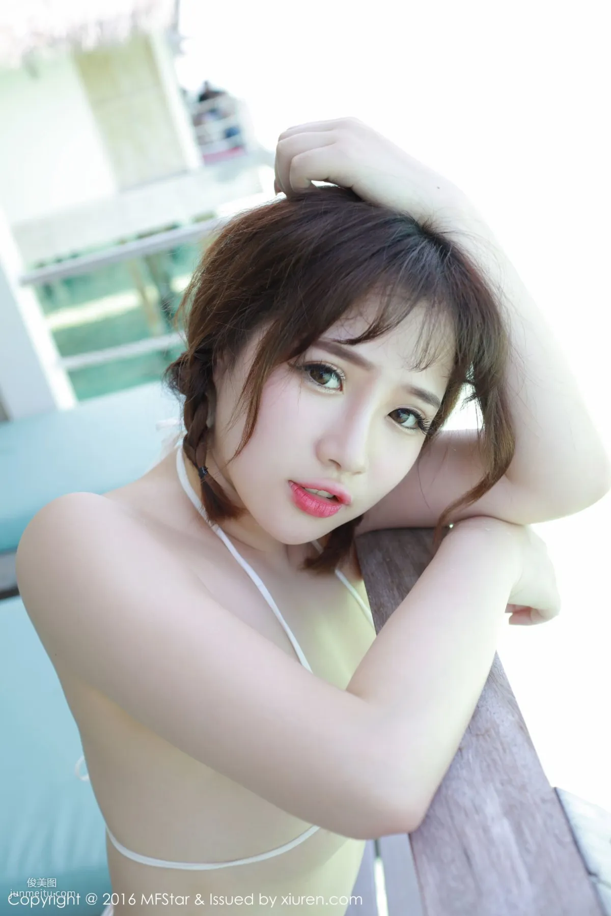 Xu cake, Maldives Travel Shoot, Sheer Chiffon Pajamas + Little Strawberry Lingerie [MFStar] Vol.049 Photo Set photo 31