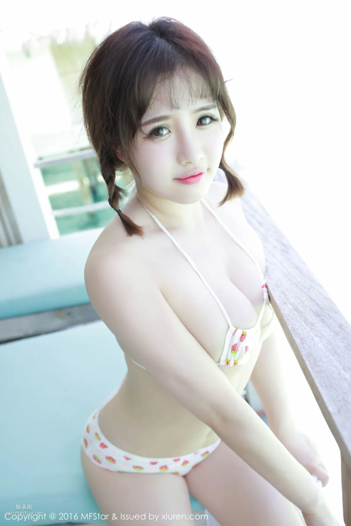 Xu cake, Maldives Travel Shoot, Sheer Chiffon Pajamas + Little Strawberry Lingerie [MFStar] Vol.049 Photo Set photo 29