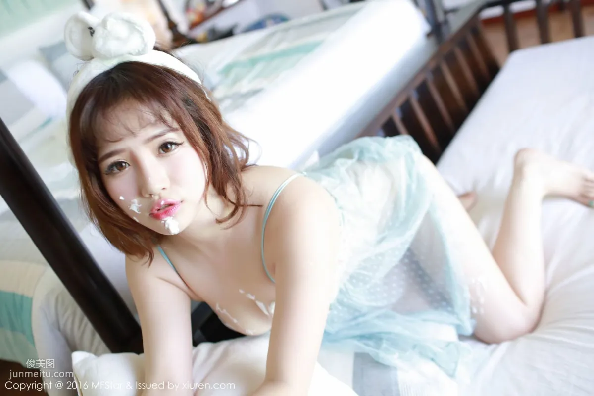 Xu cake, Maldives Travel Shoot, Sheer Chiffon Pajamas + Little Strawberry Lingerie [MFStar] Vol.049 Photo Set photo 26
