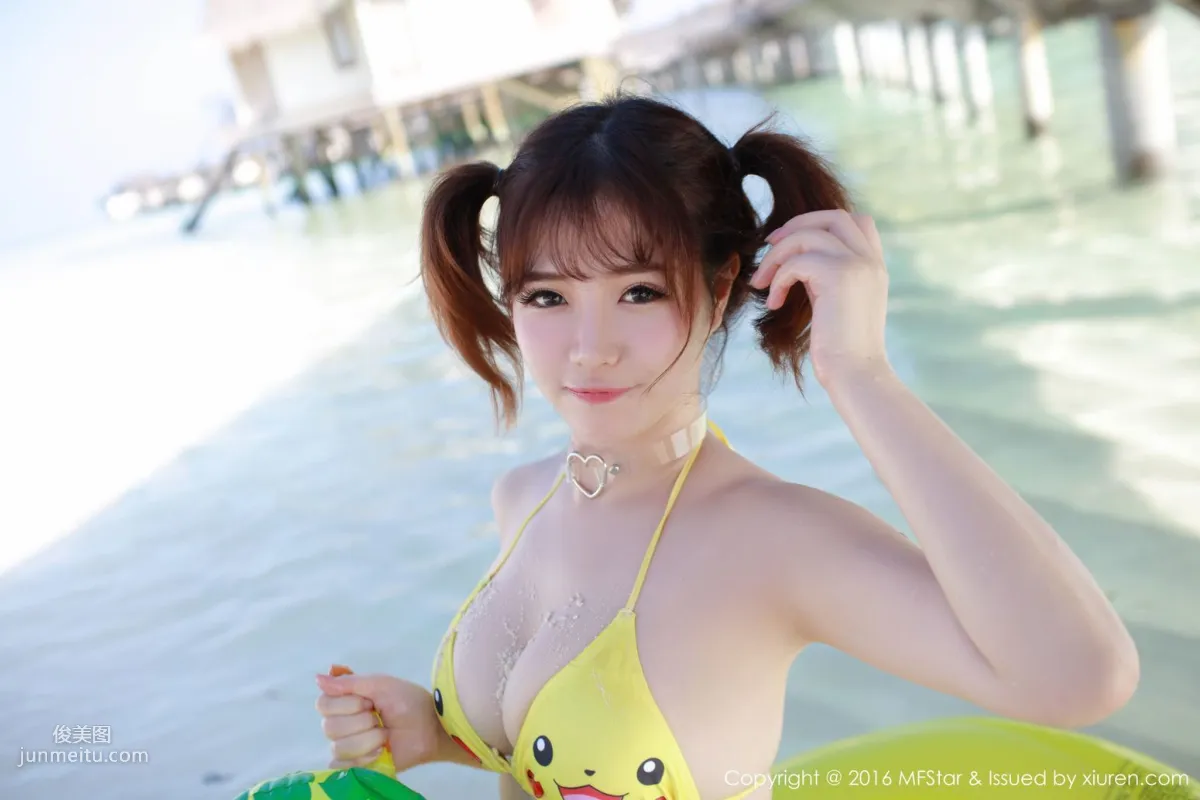 Xu cake Maldives Travel Shoot Sporty Swimsuit + Pikachu Bikini [MFStar] Vol.056 Photo Set photo 35