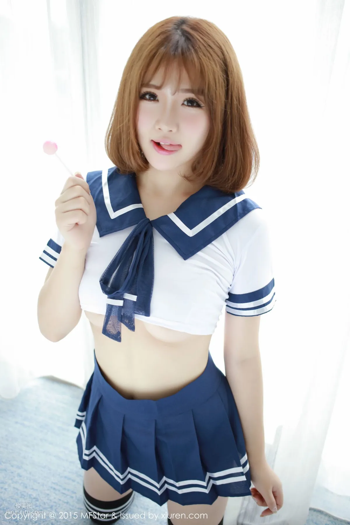 Xu cake, Sexy Sailor Uniform + Pink Tube Top Bodysuit [MFStar] Vol.020 Photo Set photo 1