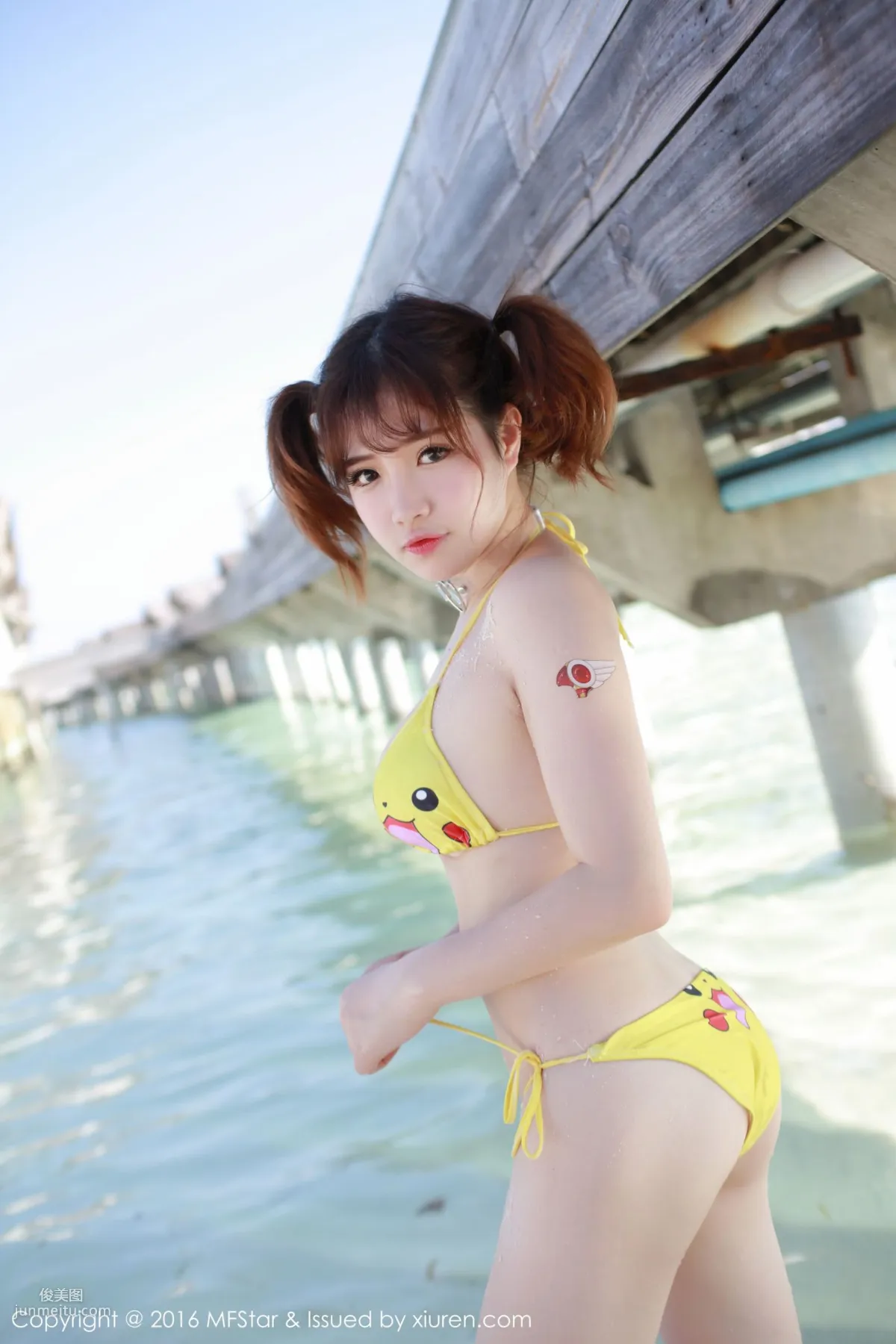 Xu cake Maldives Travel Shoot Sporty Swimsuit + Pikachu Bikini [MFStar] Vol.056 Photo Set photo 41