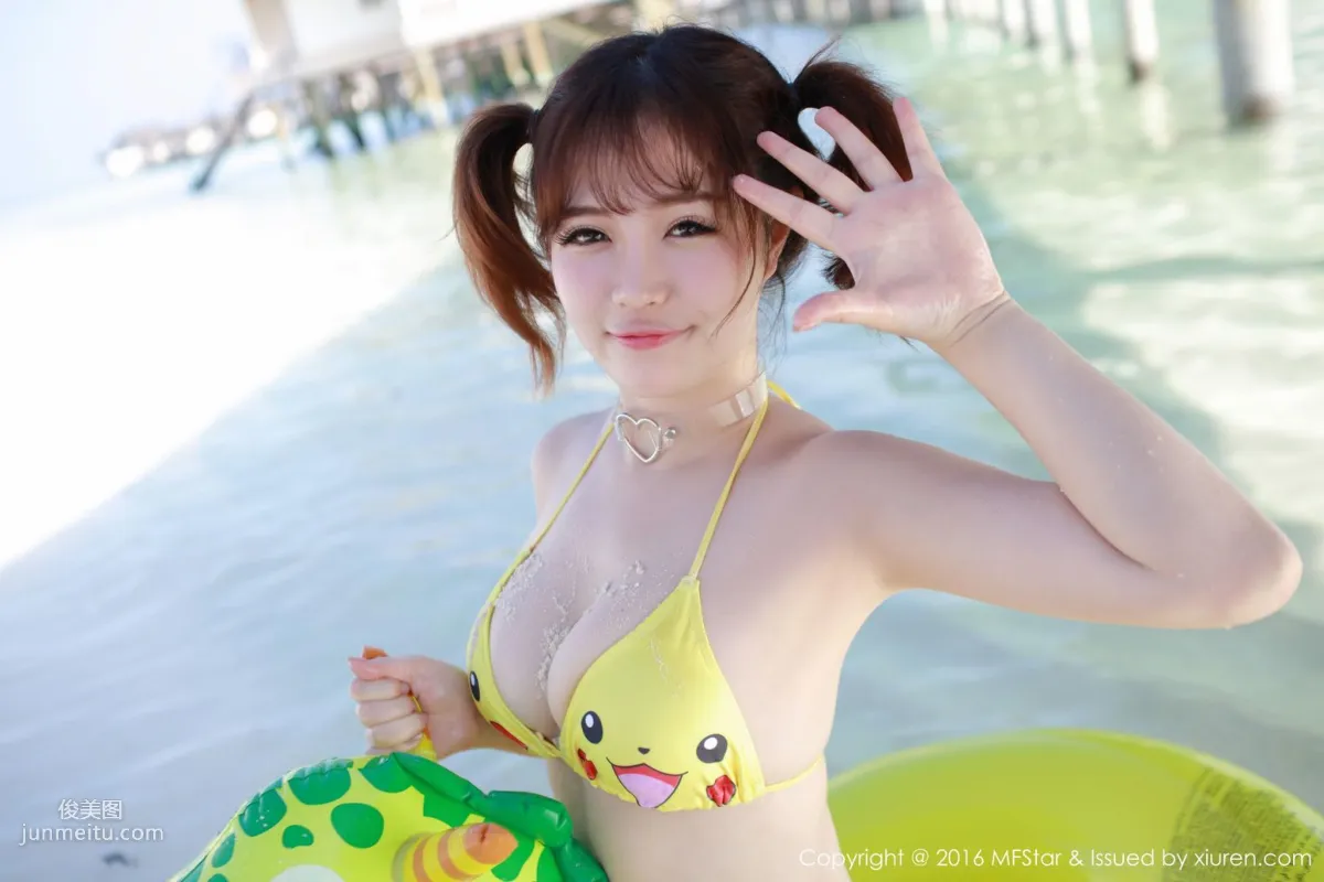 Xu cake Maldives Travel Shoot Sporty Swimsuit + Pikachu Bikini [MFStar] Vol.056 Photo Set photo 36