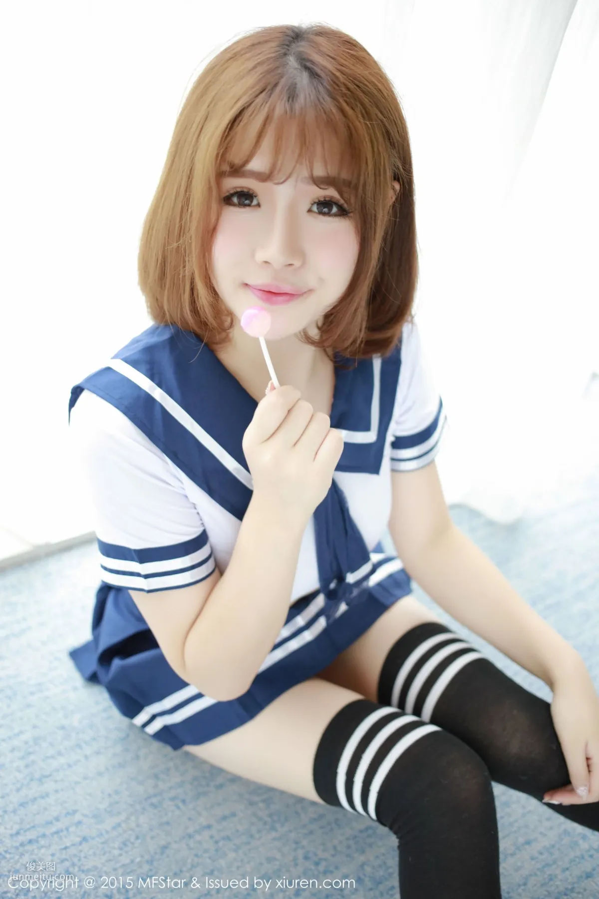 Xu cake, Sexy Sailor Uniform + Pink Tube Top Bodysuit [MFStar] Vol.020 Photo Set photo 15