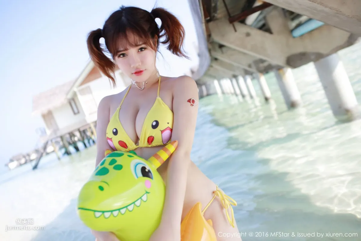 Xu cake Maldives Travel Shoot Sporty Swimsuit + Pikachu Bikini [MFStar] Vol.056 Photo Set photo 29
