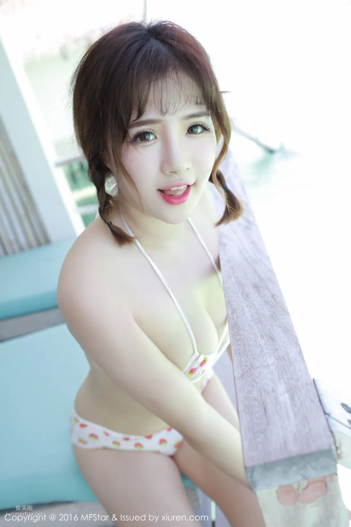 Xu cake, Maldives Travel Shoot, Sheer Chiffon Pajamas + Little Strawberry Lingerie [MFStar] Vol.049 Photo Set photo 30