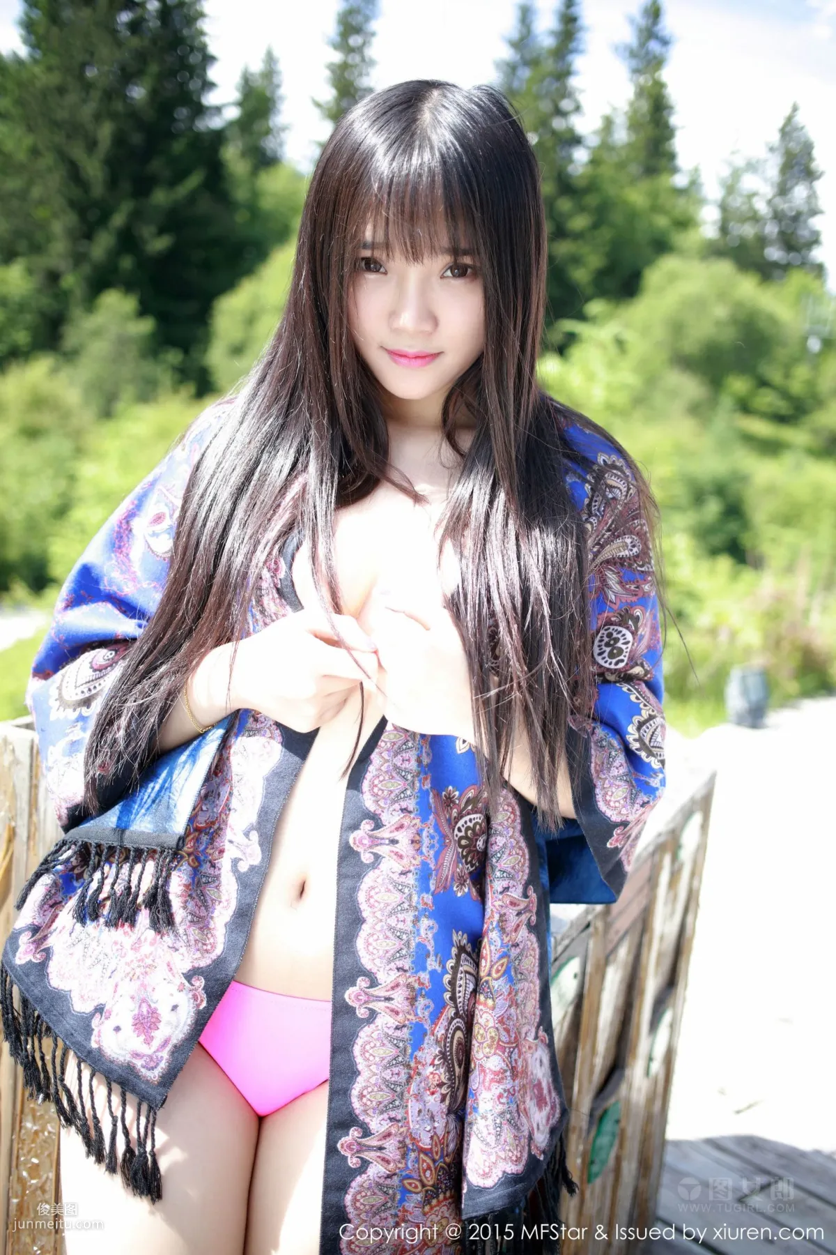 Xiayao baby, Jiuzhaigou Travel Shoot Bathtub Temptation + Fresh Outdoor Shoot [MFStar] Vol.015 Photo Set photo 46