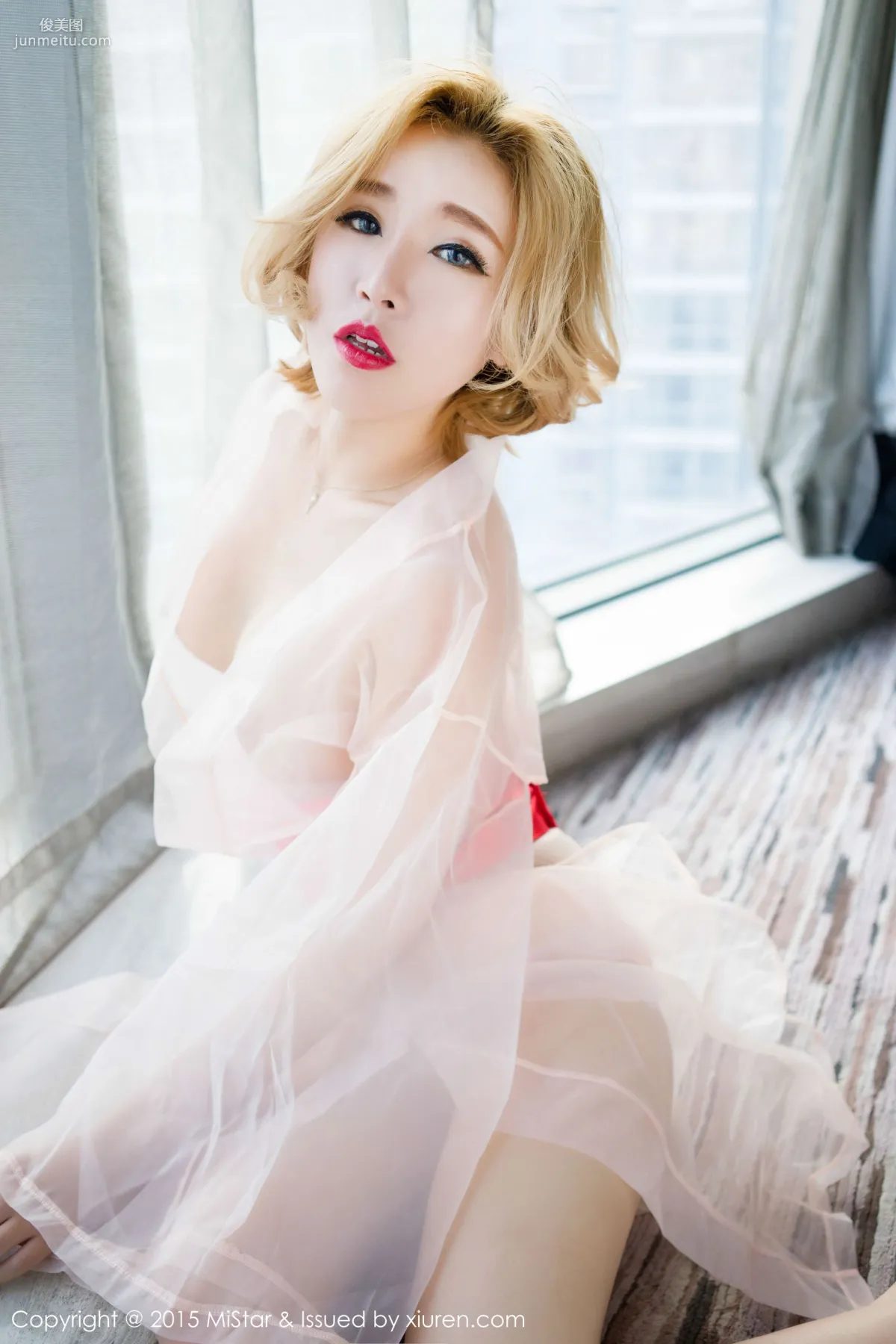 Zhao Huanyan Jessica Black Stockings Garter and See-Through Gauze Dress [MiStar] Vol.044 Photo Set photo 41