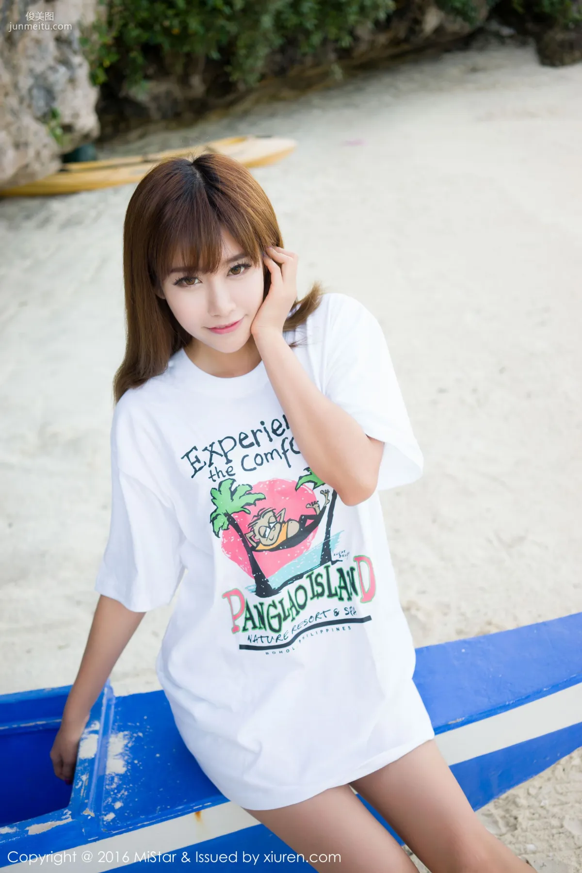 Cheng Xiaofan Not Annoying Bohol Travel Shoot Hot Pants T-Shirt + Swimwear [MiStar] Vol.063 Photo Set photo 2