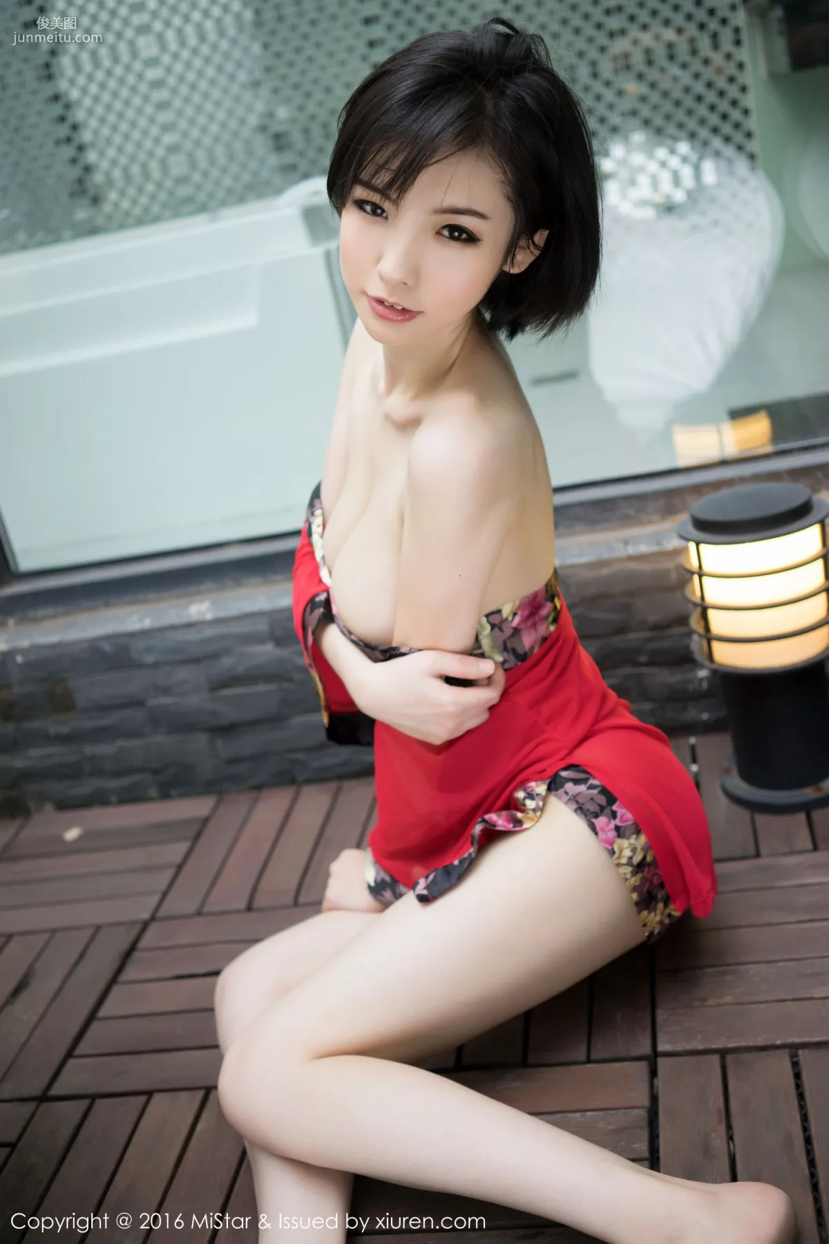 Jenny Jiani, Short-Haired Girl with an Impressive Big Bust [MiStar] Vol.077 Photo Set photo 8
