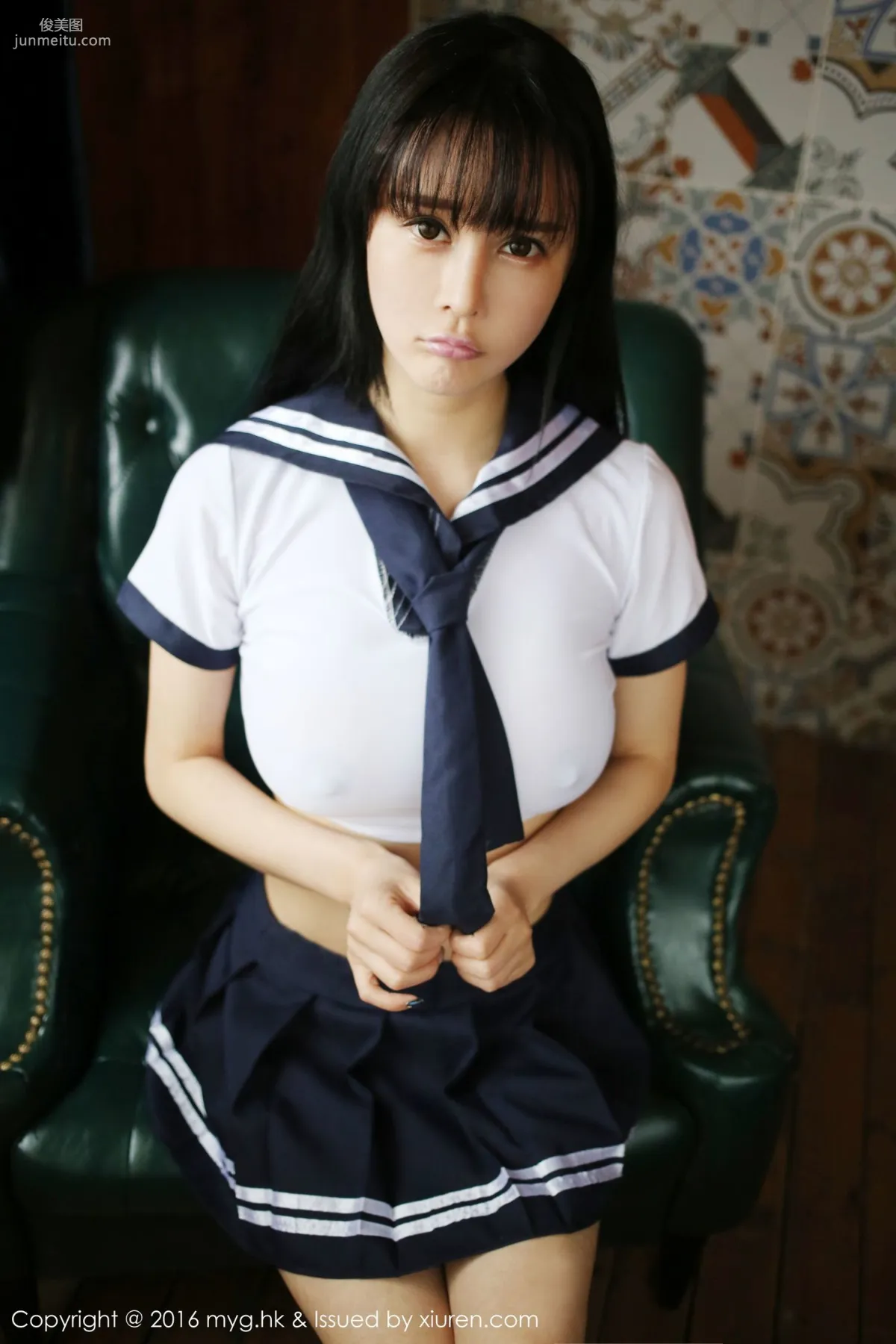 Cai Wenyu Angle Sailor Uniform Student Uniform [MyGirl] Vol.212 Photo Set photo 10