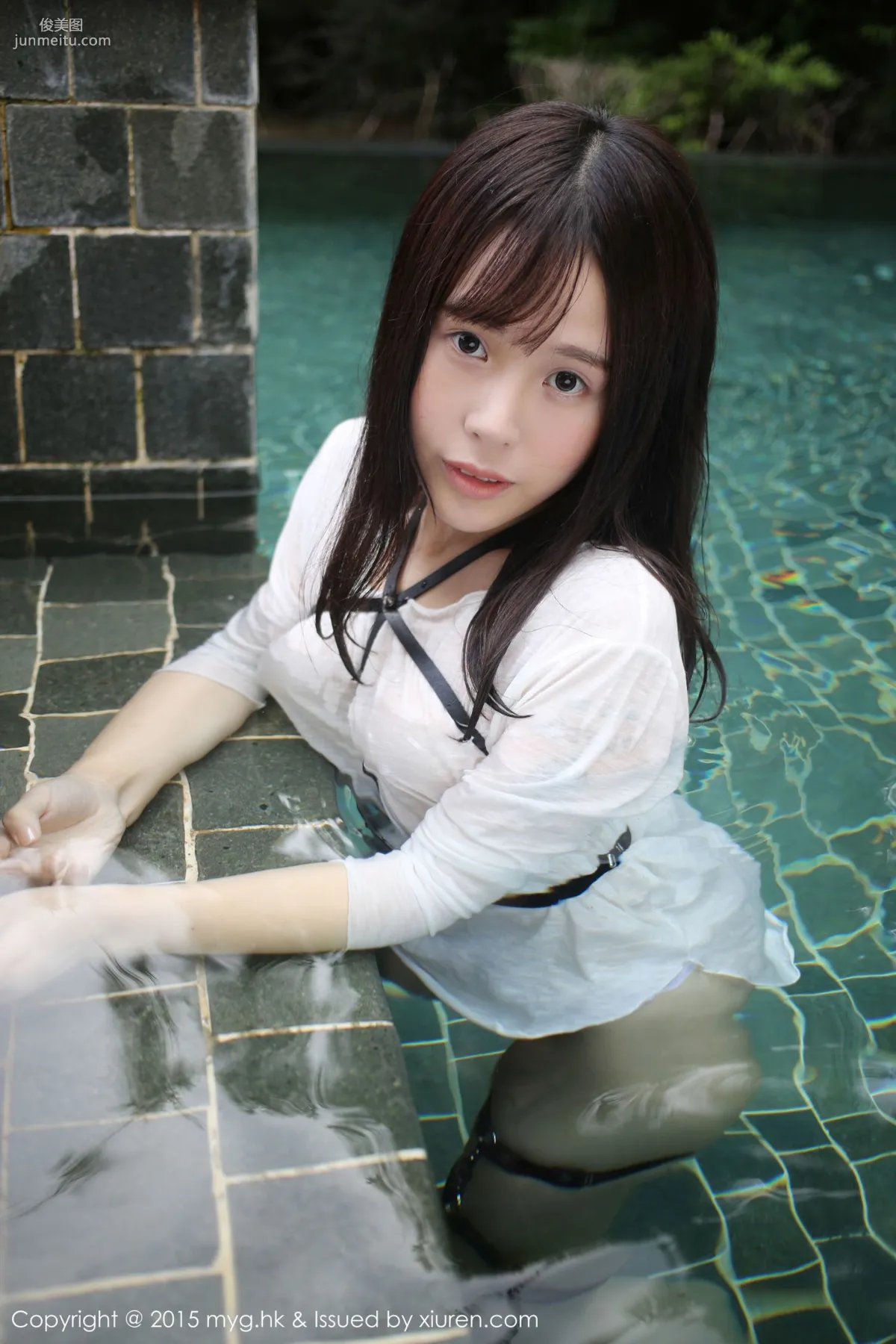 Evelyn Ai Li, Black Stockings Garter + Pool Wet Look [MyGirl] Vol.170 Photo Set photo 11